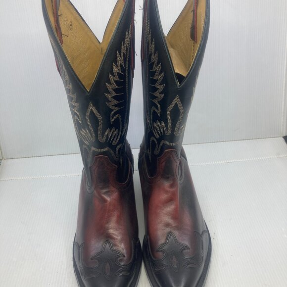 BOULET western cowboy black/red mens boots sz 8 1/2 5E NEW without tag - Picture 2 of 7